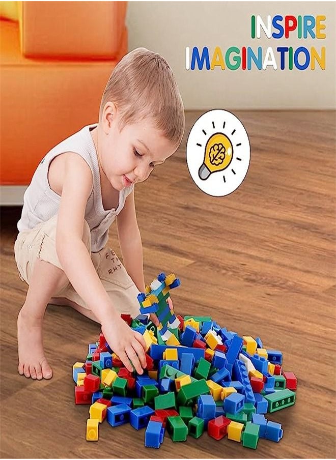 Goolsky Building Bricks 1000 Pieces, Basic Building Blocks with Random Colors, 8 Shapes, 1000Pcs Bulk Building Bricks for Kids Age 3+, Compatible to All Major Brands