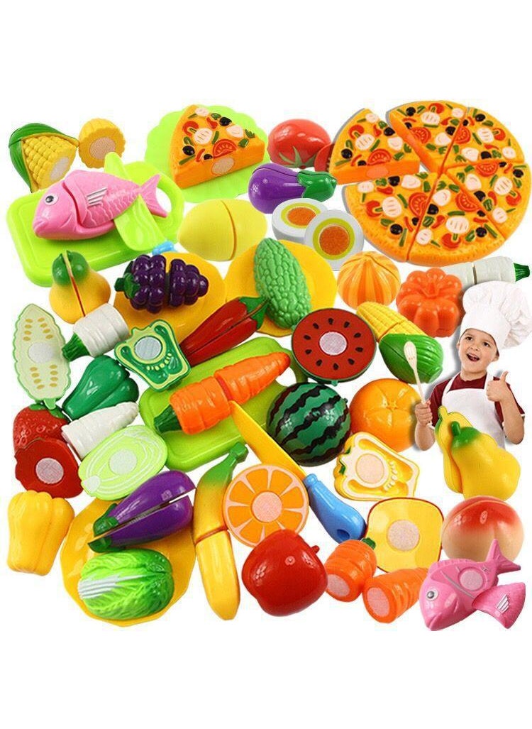 Kids Play Food Cutting Set Toys30-piece set of fruits and vegetables + Pizza + high-end storage box 30-piece set of fruits and vegetables + Pizza + high-end storage box