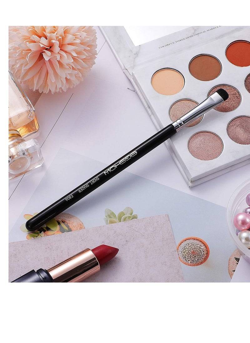 Eyeshadow Smudge Brush Short Shader Precision Makeup Brush High-End Small Eyeshadow Brush for Creasing & Cat Eye Makeup Look - Premium Quality - Cruelty Free E806 Black