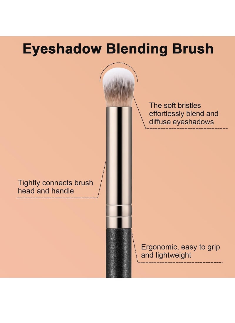 TEOYALL Eyeshadow Blending Brush, Soft Dense Synthetic Bristles Crease Brush For Powder Cream Contour Bronzer Concealer