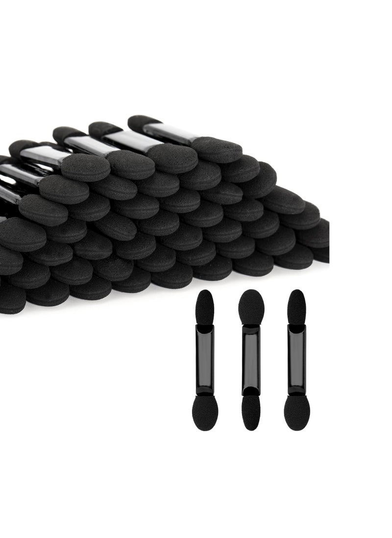 50pcs Eyeshadow Applicators Dual Head, Black Eye Shadow Brushes, Sponge Eyeshadow Applicator Double Side, 2.16