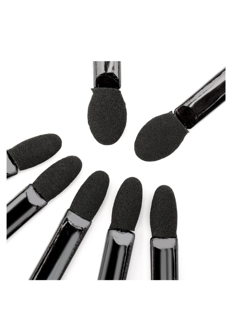 50pcs Eyeshadow Applicators Dual Head, Black Eye Shadow Brushes, Sponge Eyeshadow Applicator Double Side, 2.16