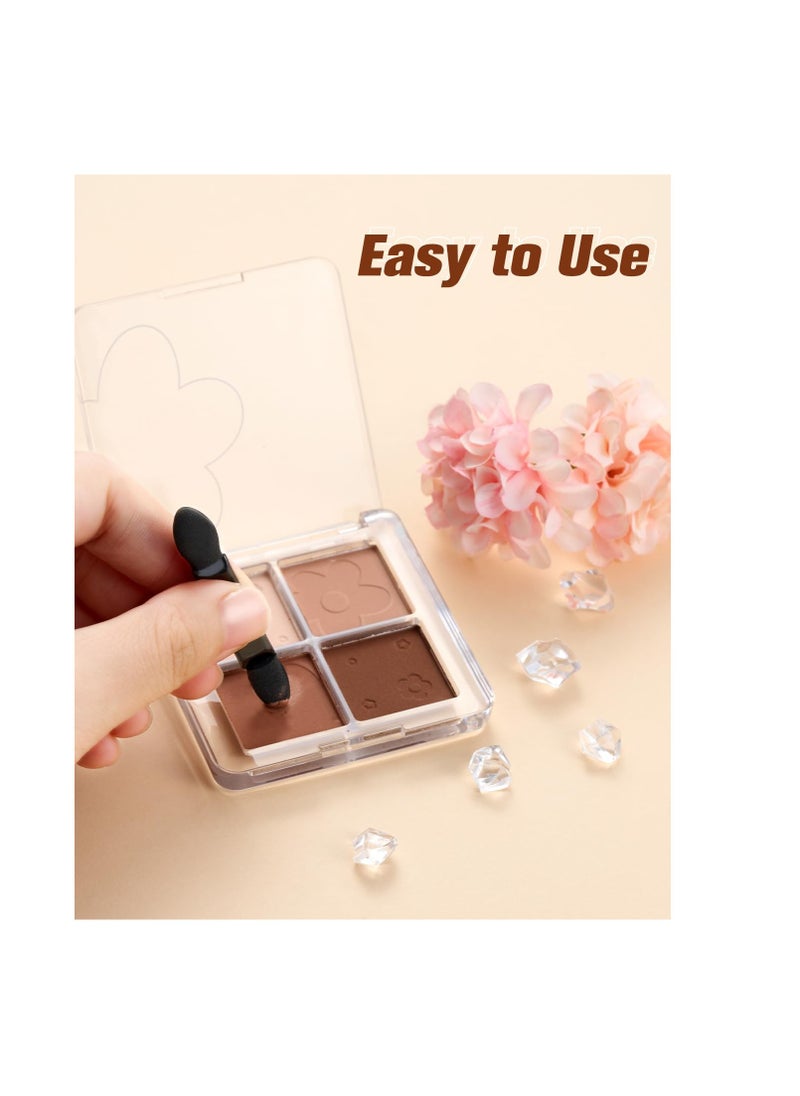 MORGLES 50Pcs Double Ended Eyeshadow Applicators Sticks with Organizer, Disposable Makeup Applicators, Sponge Tip Eye Shadow Brush Bulk