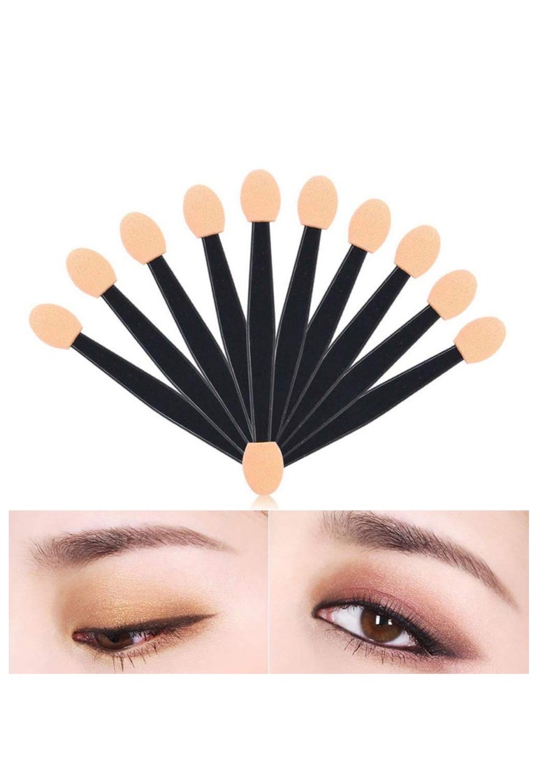 JASSINS 50pcs Eyeshadow Applicators, Disposable Eyeshadow Sponge Brush Double-Sided Eye Makeup Sponge Applicators