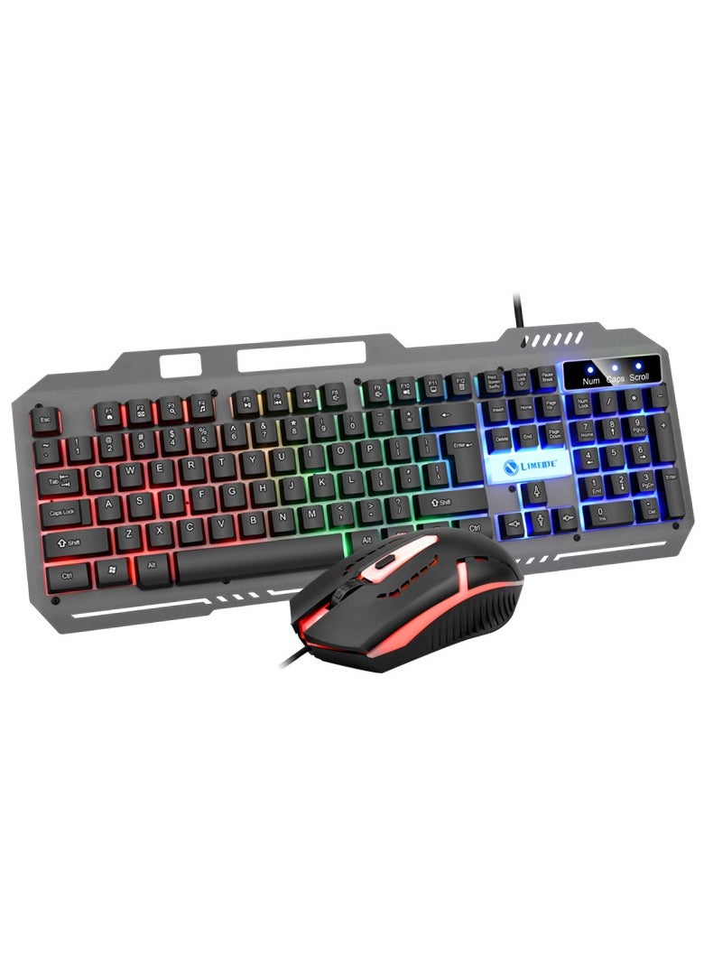 T25 Mechanical Touch Keyboard Esports Desktop Notebook Office Games Wired Metal Keyboard and Mouse Set