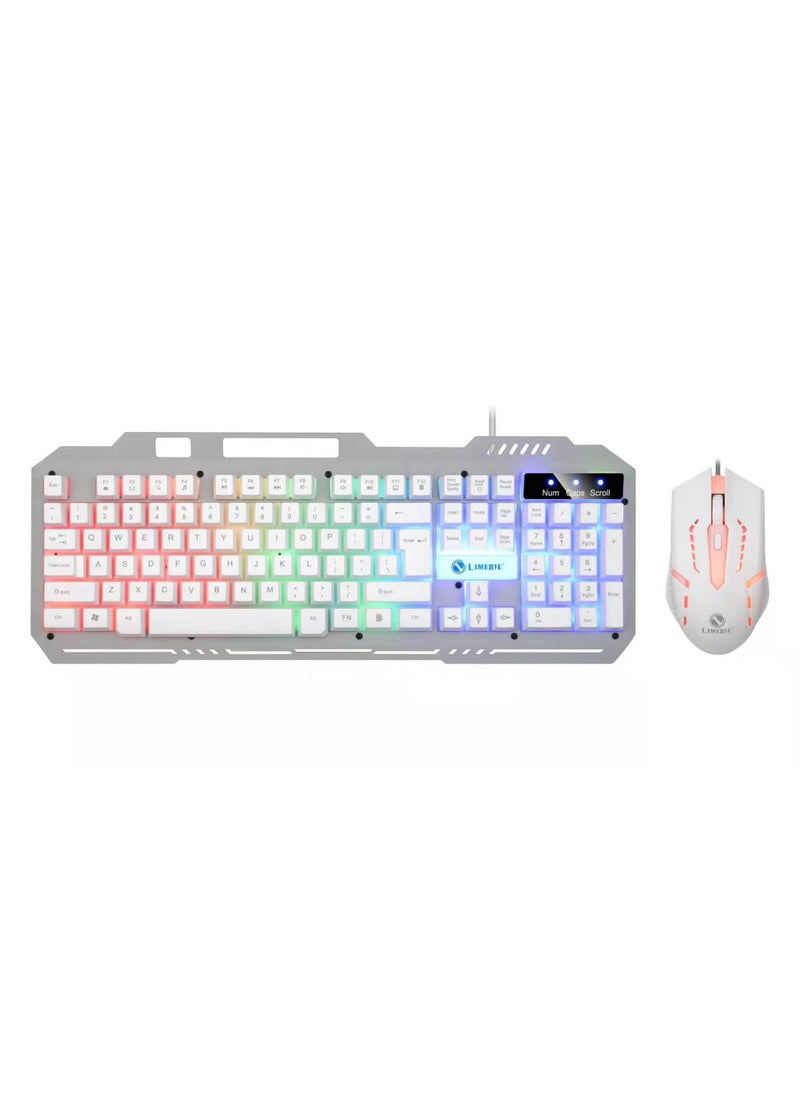 T25 Mechanical Touch Keyboard Esports Desktop Notebook Office Games Wired Metal Keyboard and Mouse Set