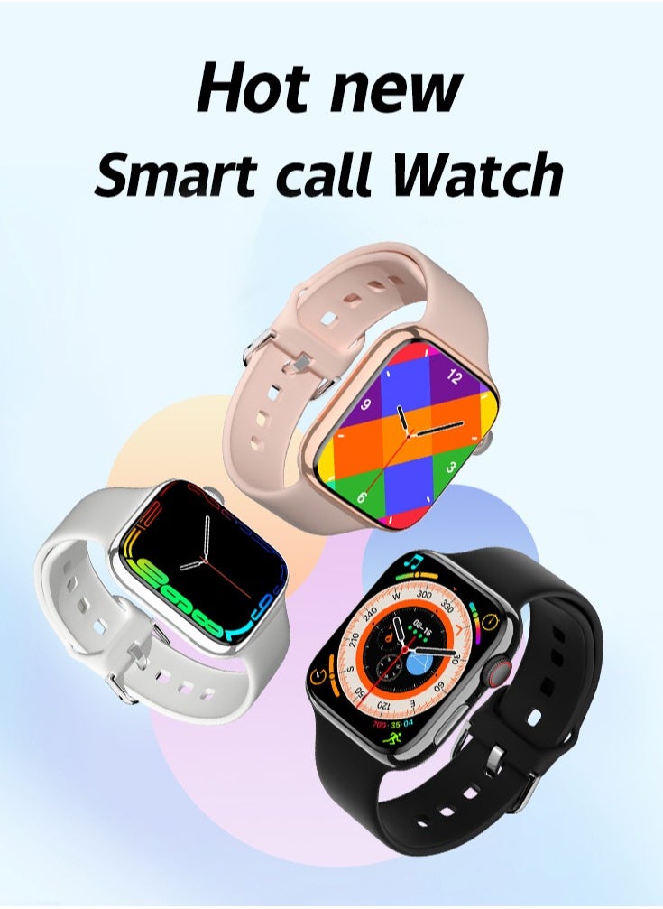 Smart Watch Full Touch Screen Series 8 Waterproof Sports Watch Silicone Grey Strap Support Arabic