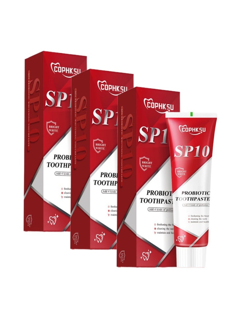3-PACK  SP-10 Probiotic Brightening Toothpaste, SP-10 Whitening Toothpaste,Deep Cleaning Care Toothpaste 100g*3
