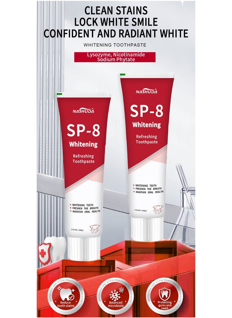3-PACK SP-8 Whitening Toothpaste, Sp-8 Probiotic Brightening Toothpaste, Deep Cleaning Care Toothpaste 100g*3