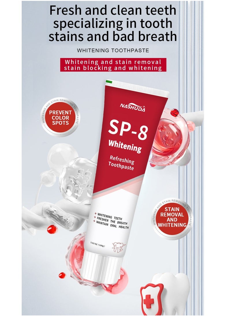 3-PACK SP-8 Whitening Toothpaste, Sp-8 Probiotic Brightening Toothpaste, Deep Cleaning Care Toothpaste 100g*3