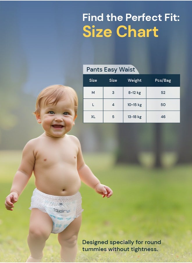 Easy Waist Diaper Pants Perfect for Babies with Round Tummies 100% Ultra Japanese Absorption Thin and Breathable Eco-Friendly Hypoallergenic Extra Soft Waistband