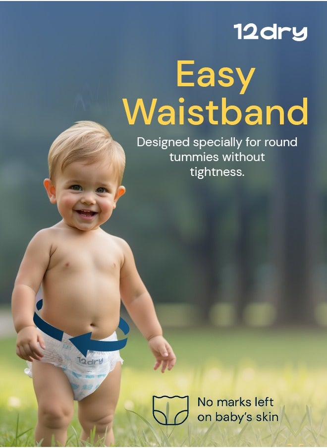 Easy Waist Diaper Pants Perfect for Babies with Round Tummies 100% Ultra Japanese Absorption Thin and Breathable Eco-Friendly Hypoallergenic Extra Soft Waistband