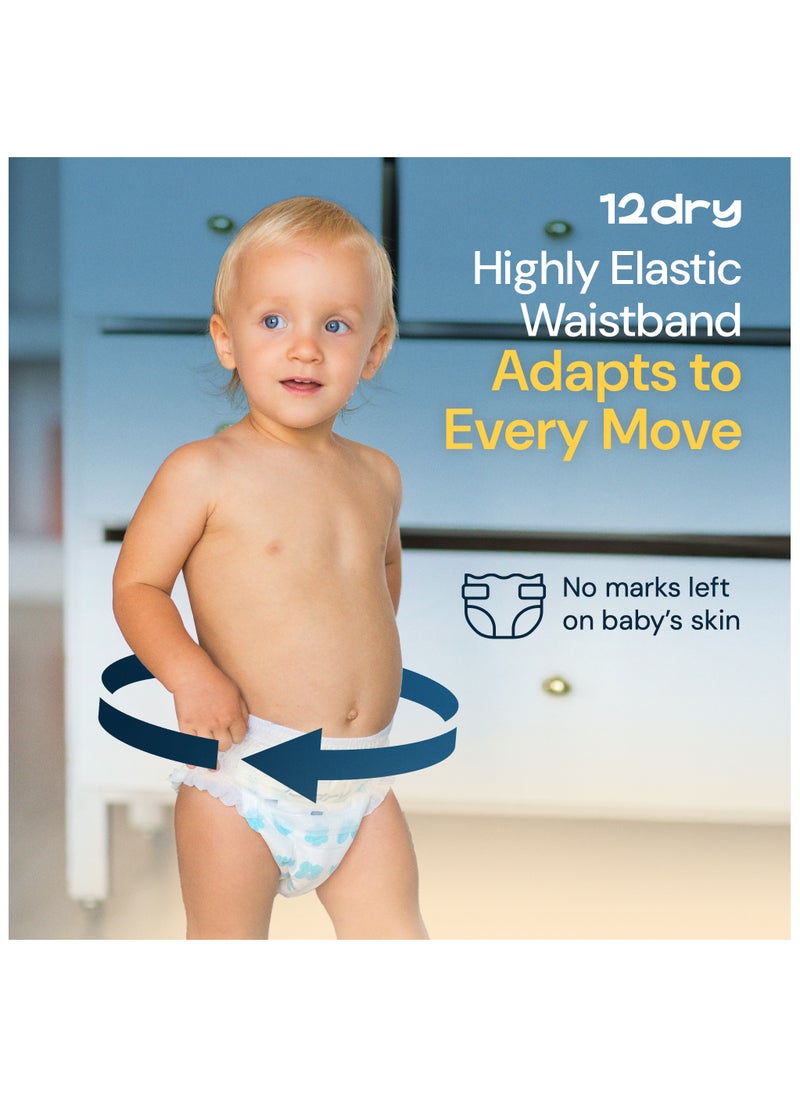 Pants Easy Waist (Size 4, 150 count) – Perfect for Babies with Round Tummies, 100% Ultra-Absorbent Japanese Tech, Thin, Breathable, Extra Soft Waistband for Ultimate Comfort.