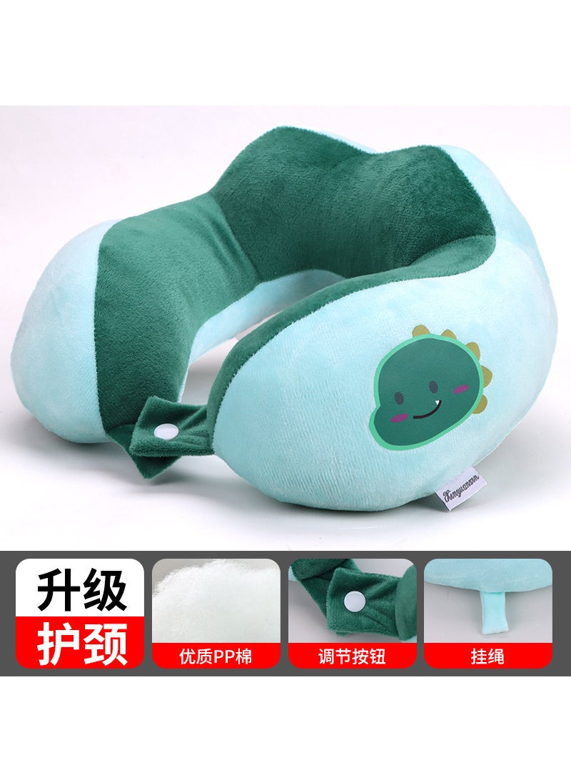 U-Shaped Neck Pillow Support Rest Cushion green dinosaur u pillow