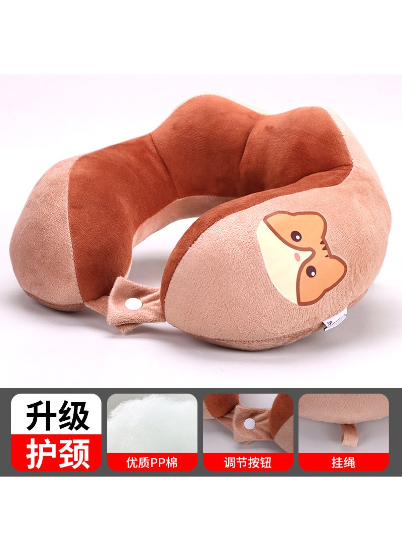 U-Shaped Neck Pillow Support Rest Cushion brown cat u pillow