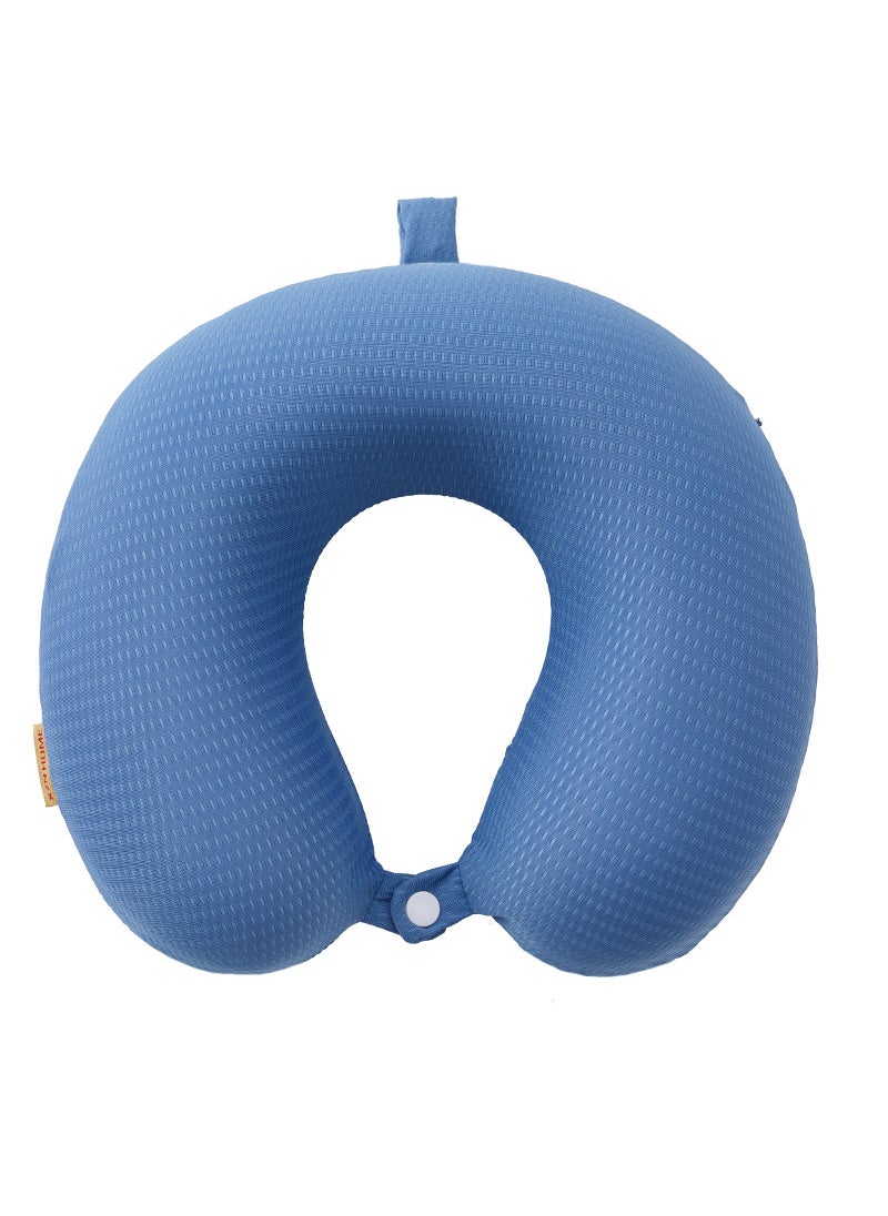 U-shaped pillow memory foam high quality summer ice silk cervical pillow Ice Silk slow rebound office neck pillow neck pillow nap pillow Sky Blue