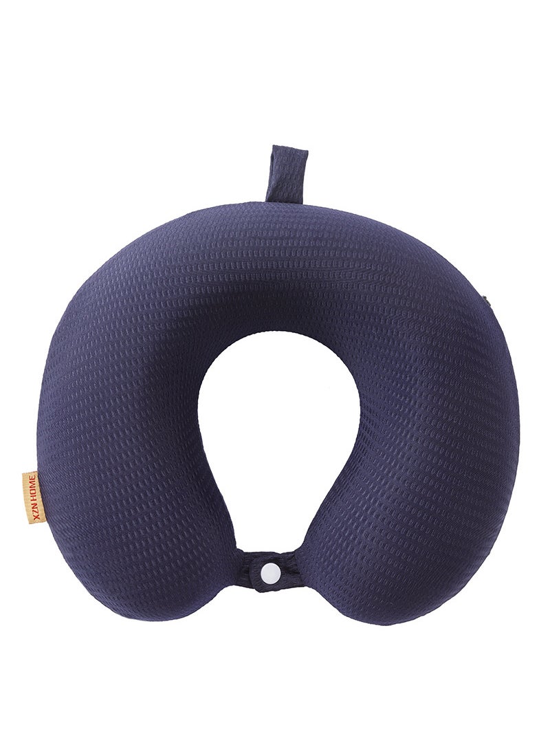 U-shaped pillow memory foam high quality summer ice silk cervical pillow Ice Silk slow rebound office neck pillow neck pillow nap pillow Navy blue