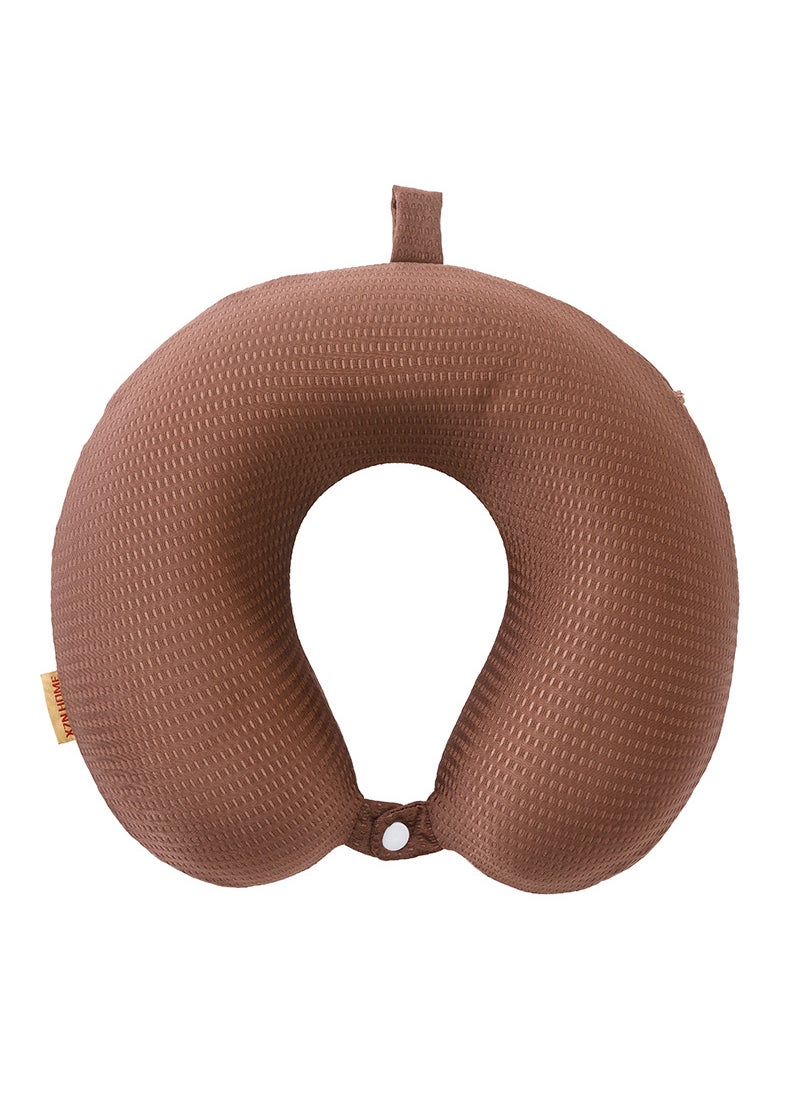 U-shaped pillow memory foam high quality summer ice silk cervical pillow Ice Silk slow rebound office neck pillow neck pillow nap pillow Dark brown