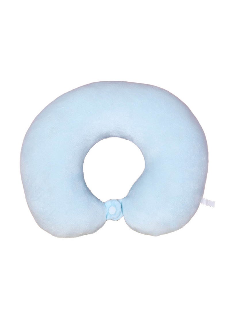 New Pure Cotton U-Shaped Pillow for Travel Neck SupportSky Blue Sky Blue