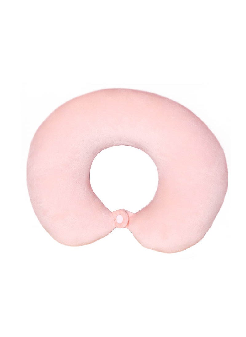 New Pure Cotton U-Shaped Pillow for Travel Neck SupportPink Pink