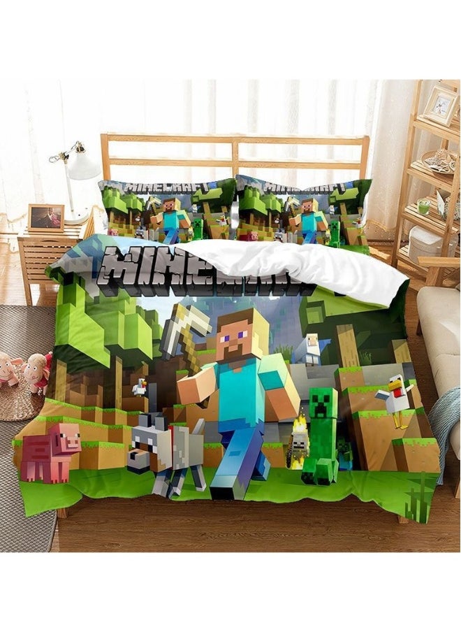 Minecraft Game Peripheral Bedding Three-Piece Set 180*210cm