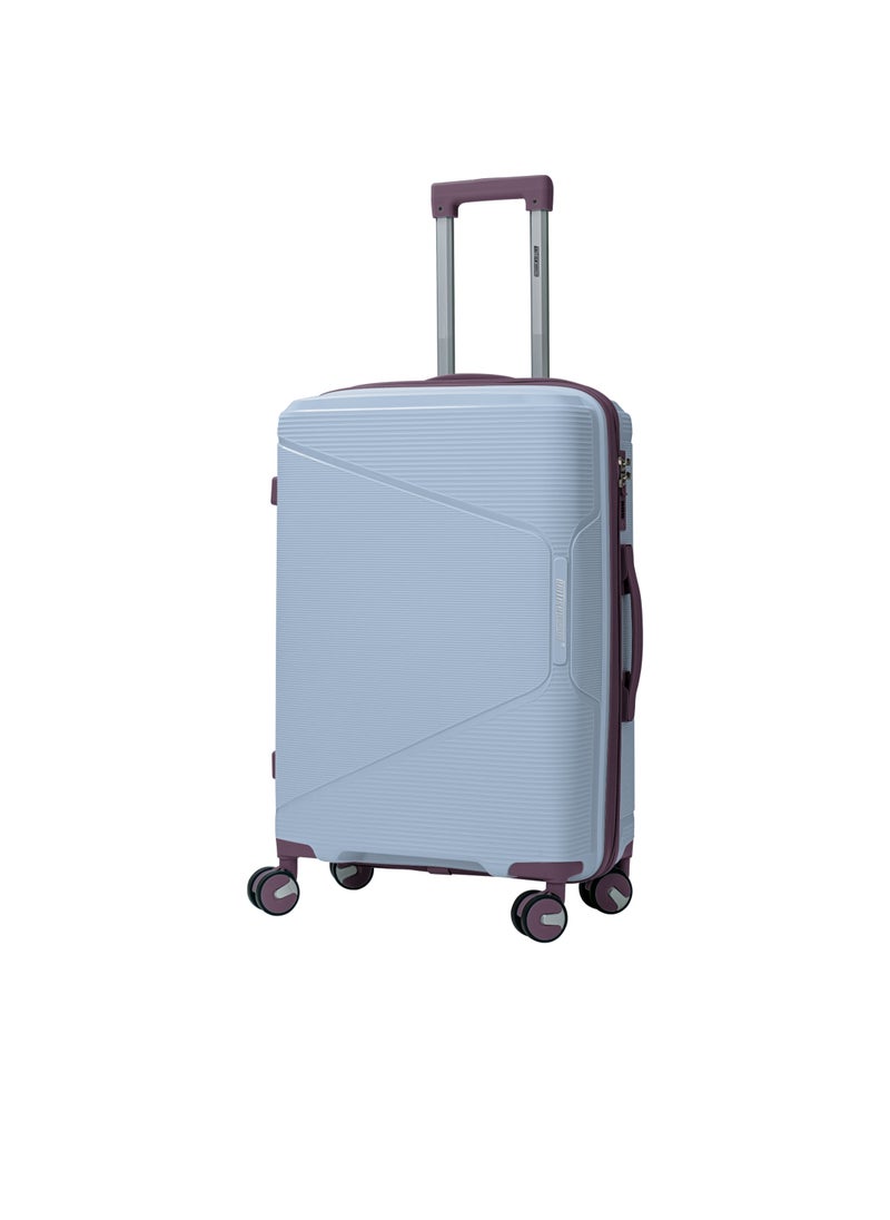 Polypropylene Spinner Check In Large Luggage Trolley 28 Inch Blue