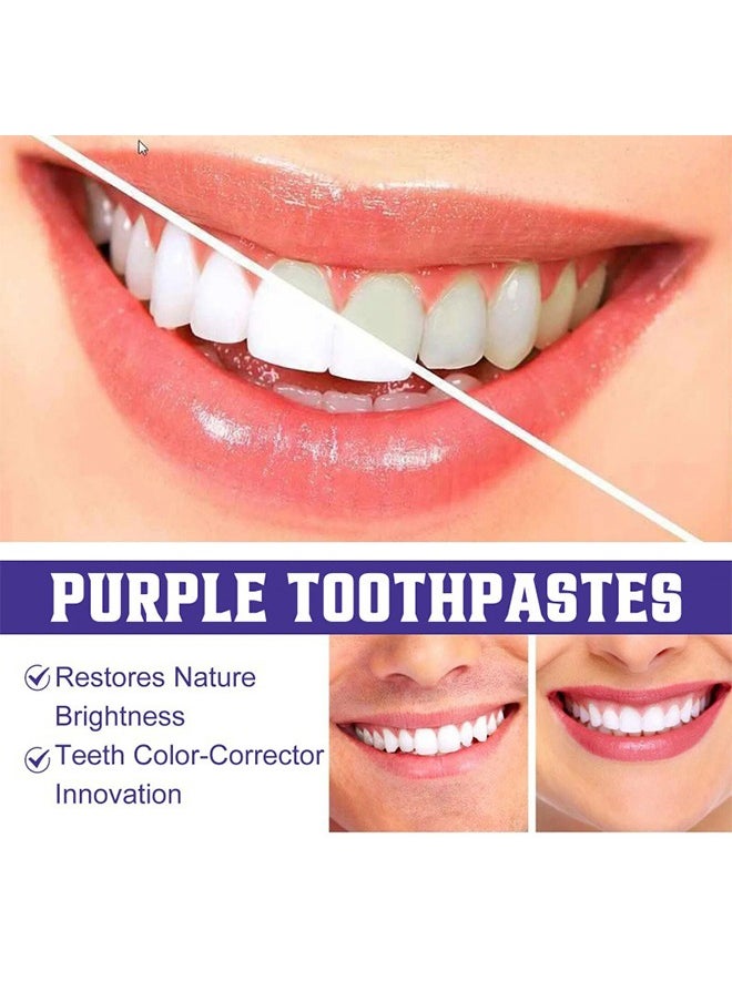 V34 Colour Corrector Foam - Teeth Whitening Tooth Colour Corrector Purple Toothpaste for Teeth Whitening Purple Teeth Whitening v34 Colour Correcting Foam Toothpaste Teeth Stain Removal