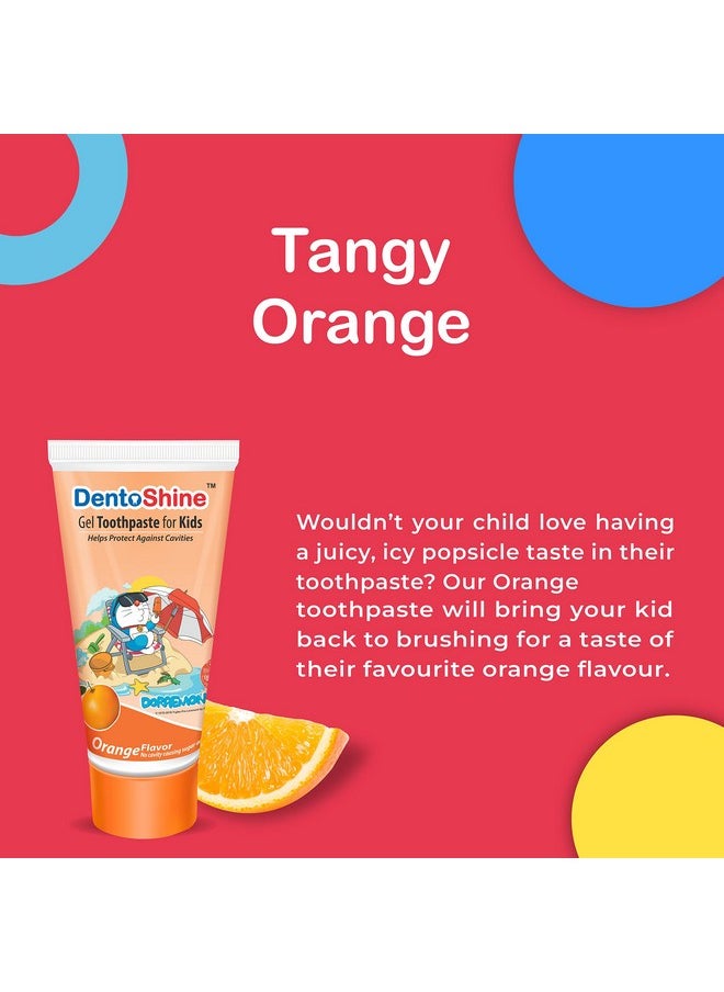 Gel Toothpaste For Kids | Pack Of 3 Flavors (Orange, Mango & Watermelon, 80G Each)
