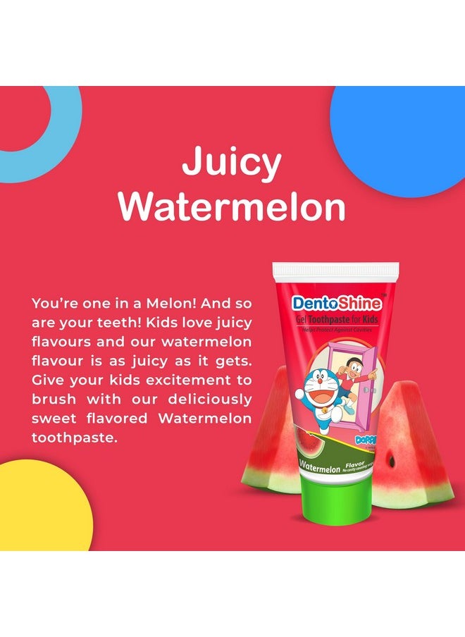 Gel Toothpaste For Kids | Pack Of 3 Flavors (Orange, Mango & Watermelon, 80G Each)