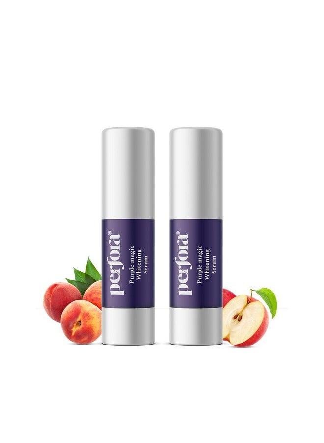 Purple Magic Whitening Serum, 60Ml | V34 Color Corrector For Teeth | Purple Toothpaste For Teeth Whitening | Tooth Stain Removal |Enamel Safe & Effective Teeth Whitener | Apple Peach,Pack Of 2