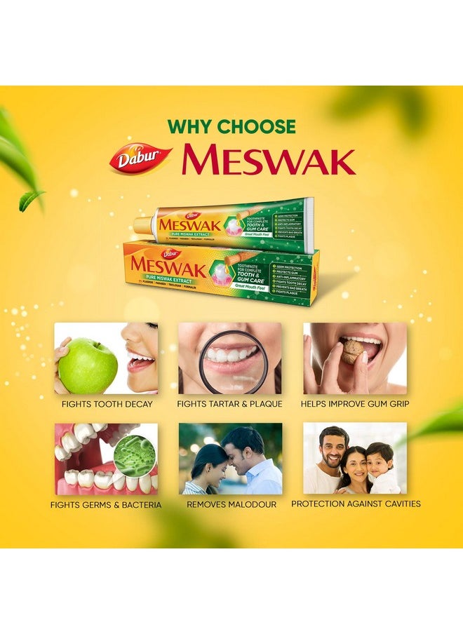 Meswak Complete Oral Care Toothpaste - 400G (200G X 2, Pack Of 2) | Complete Oral & Gum Care Toothpaste | Contains Pure & Rare Miswak Extract | No Added Fluoride, Paraben, Triclosan & Formalin