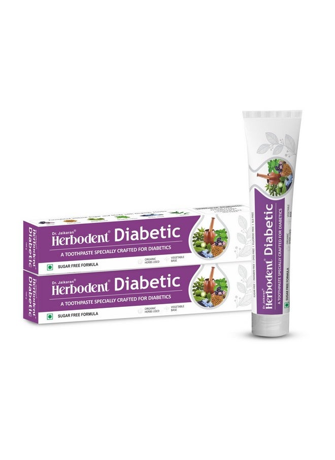 ® Diabetic Toothpaste - 100G Pack Of 2 | Toothpaste Specially Crafted For Diabetics | Sls & Sugar Free Formula | 7 Organic Herbs - Jamun, Fenugreek, Bitter Gourd, Madhunashini, Black Seed...