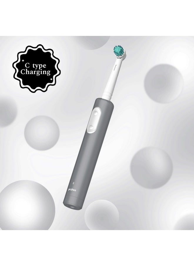 Pro+ Oscillating Electric Toothbrush | 2 Years Warranty | Electric Toothbrush Rechargeable, Electric Brush, Toothbrush Electric Adult, 8800 Rpm, 1 Mode, 2 Min Auto Timer (Limitless Grey)