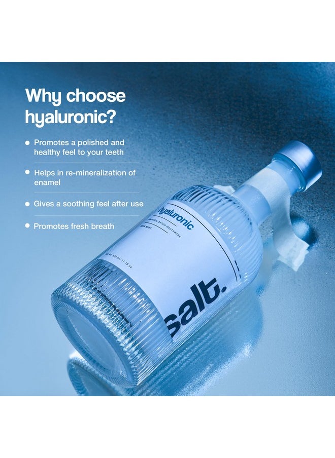 Hyaluronic Mouthwash | Remineralisation | Aqua Mint Flavour | Hyaluronic Acid And Aloe Leaf Extracts | Natural White Teeth And Fresh Breath (330 Ml, Hyaluronic)