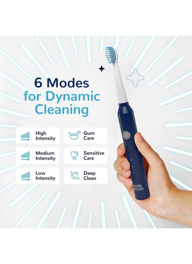 Spark Rechargeable Electric Toothbrush | 6 Operating Modes | 40000 Vibrations Per Minute | 2 Brush Heads (Blue)