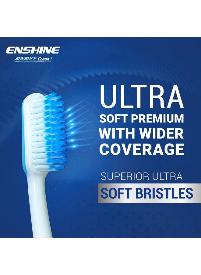 Advance Clean+ Toothbrush Pack Of 6 - With Ultra Soft Bristles| Compact Brush Head For Deep & Complete Cleansing, Effective Tongue Cleaner For Complete Oral Care Multicolor Adult Manual Brush