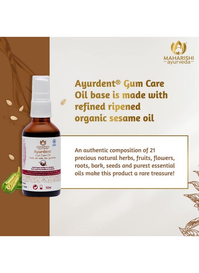 Ayurdent Gum Care Oil - 100% Natural Oil Mouthwash For Soothing Dental Care, Anti-Plaque, Organic Sesame Oil-Based (50 Ml)