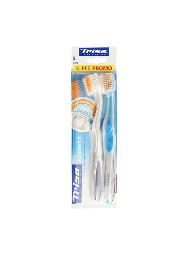 Pro Interdental Soft Toothbrush Pack Of 2 (Assorted Color)