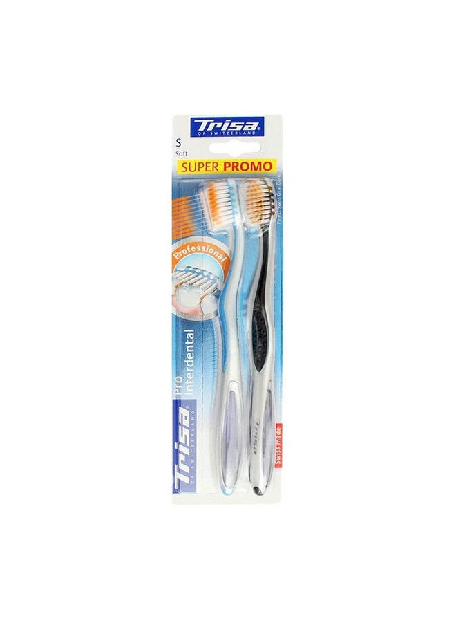 Pro Interdental Soft Toothbrush Pack Of 2 (Assorted Color)