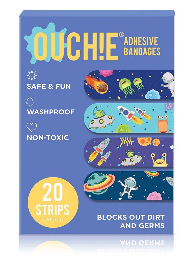 Ouchie Non-Toxic Printed Bandages Double Combo (40 Pack) - Pink & Space Blue
