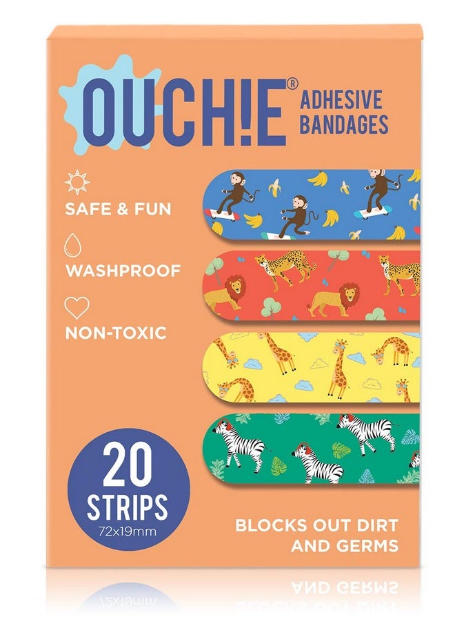 Ouchie Non-Toxic Printed Bandages Double Combo (40 Pack) - Space Blue & Orange