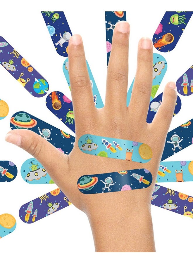 Ouchie Non-Toxic Printed Bandages Double Combo (40 Pack) - Space Blue & Orange