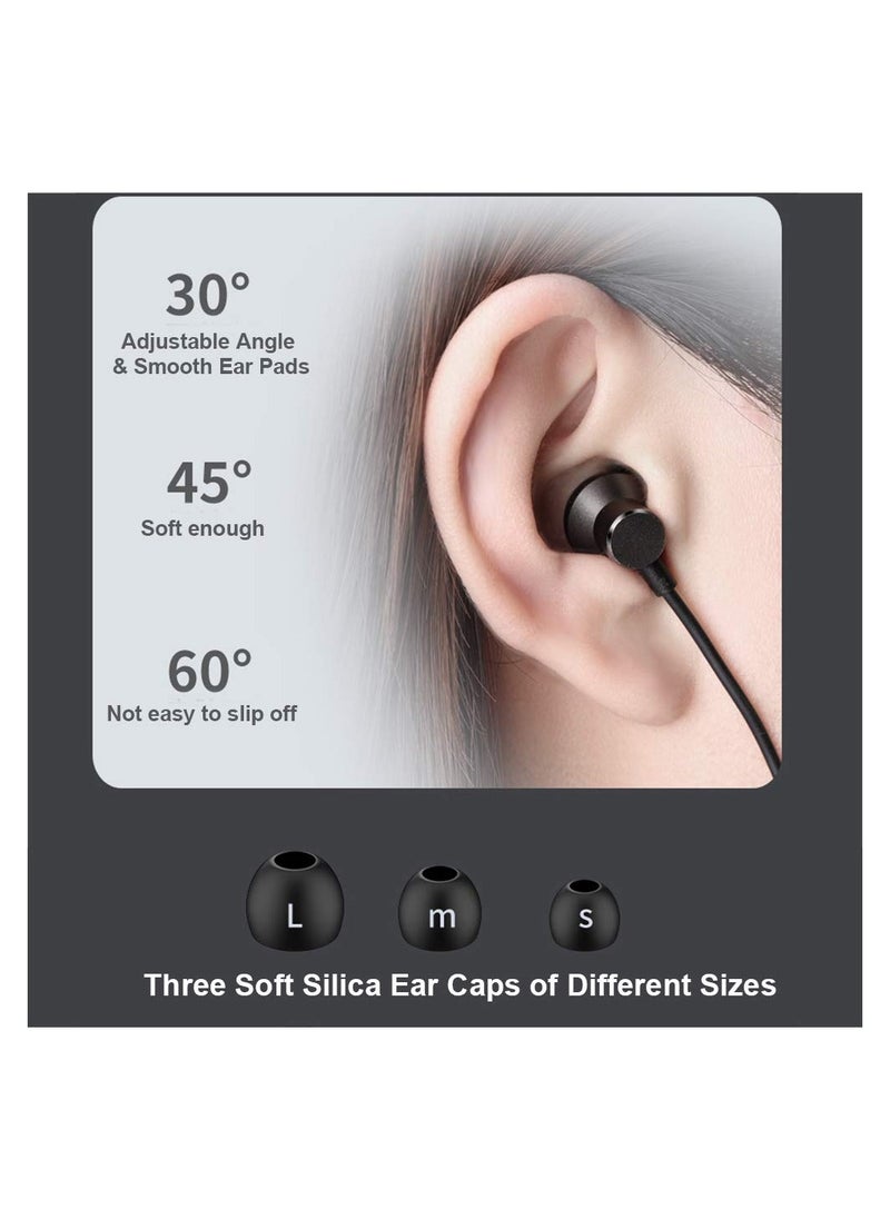 HE05 Wireless Bluetooth 5.0 in-Ear Neckband Earphones with Mic Black