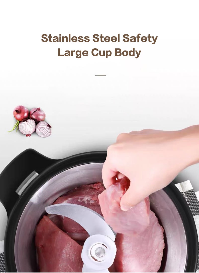 Electric Food Chopper, Smart touch screen design，6L large Meat Grinder 2 Speeds Food Processor Stainless Steel Food Processor Elegant Slicer With Integrated 4-Sharp Blades Non-slip mat And Child Safety Lock