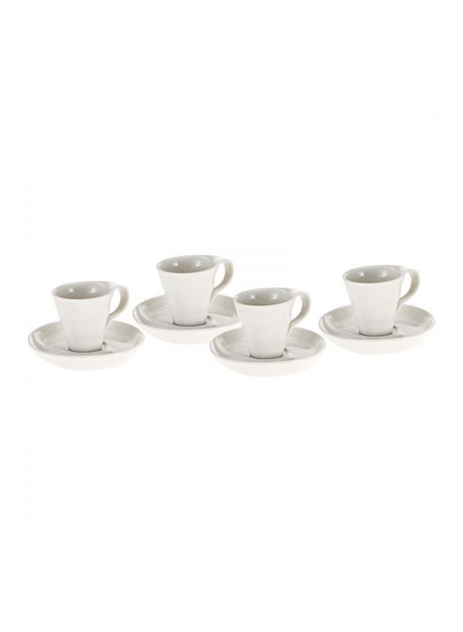 8-Piece Symphony Swirl Espresso Set White