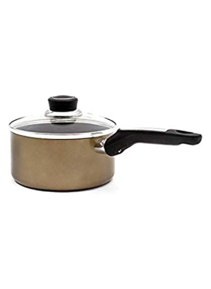 Aluminium Non-Stick Enamel Saucepan with Lid, 20 cm