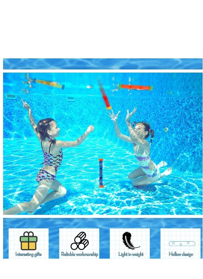 Diving Toys, 10 Pieces Underwater Play Sticks Colorful Swimming Pool Toys for Kids