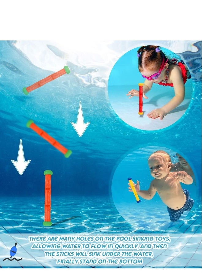 Diving Toys, 10 Pieces Underwater Play Sticks Colorful Swimming Pool Toys for Kids