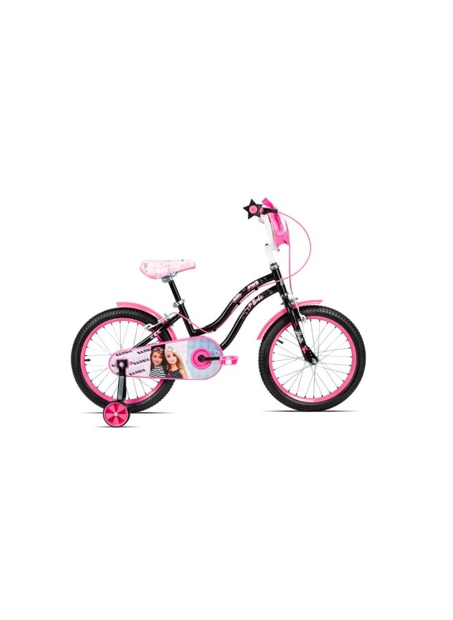 Spartan Barbie Power Kids' Bike (18 in, Black/Pink)