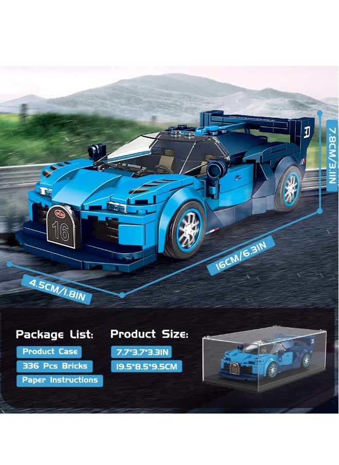 Mould King Bugatti Vision GT Racing Building Set with Acrylic Display Case (336 pieces)